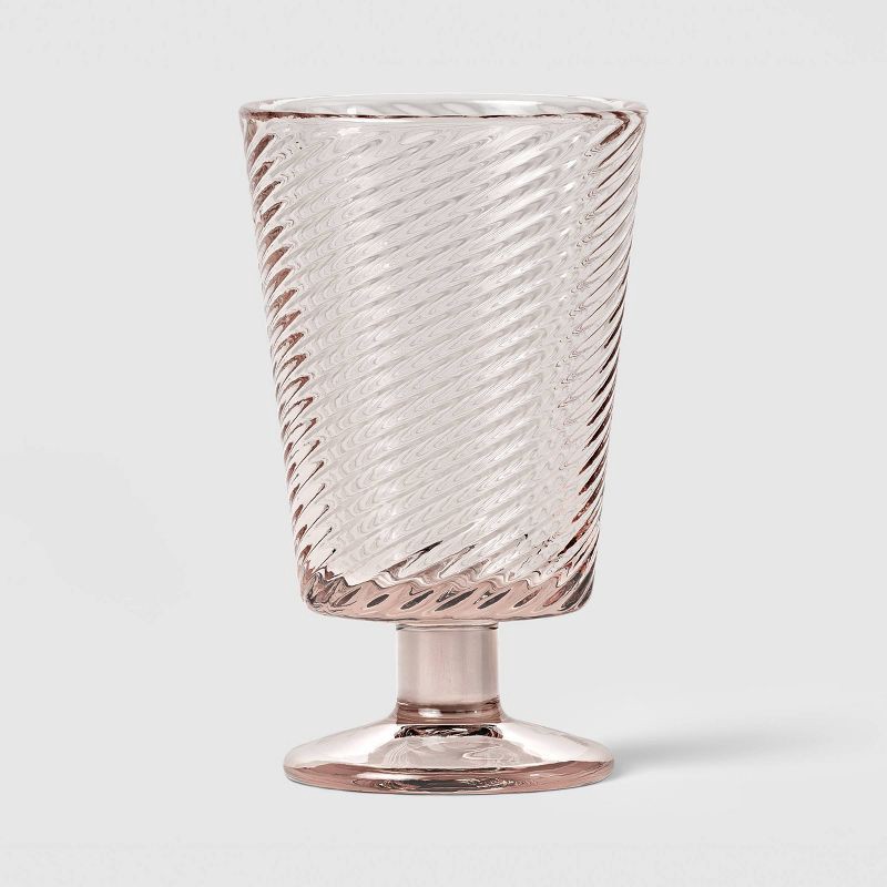 slide 1 of 3, 8.1 fl oz Swirl Petal Wine Glass Pink - Threshold™, 8.1 fl oz