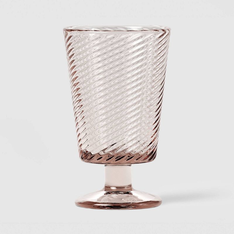 slide 1 of 3, 8.1 fl oz Swirl Petal Wine Glass Pink - Threshold™, 8.1 fl oz