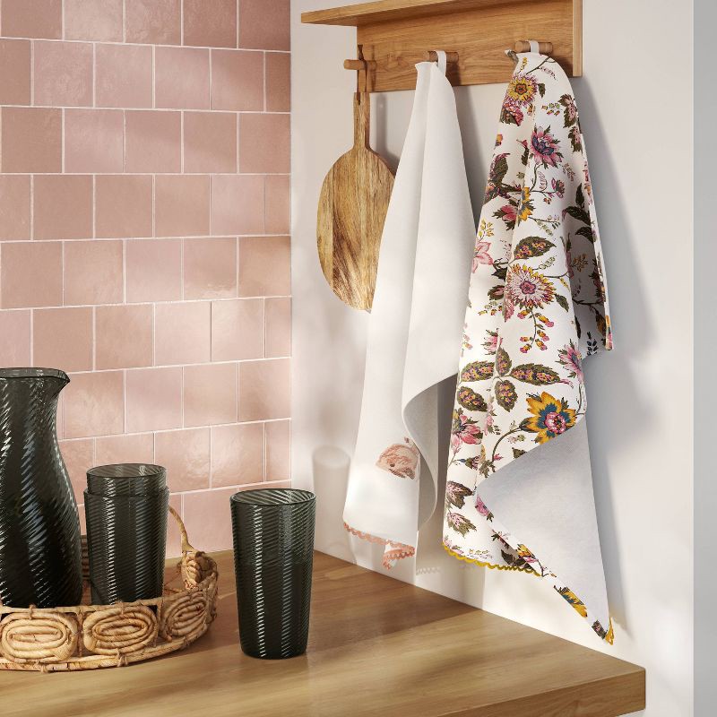 slide 2 of 4, 2pk Easter Floral Kitchen Towels - Threshold™, 2 ct