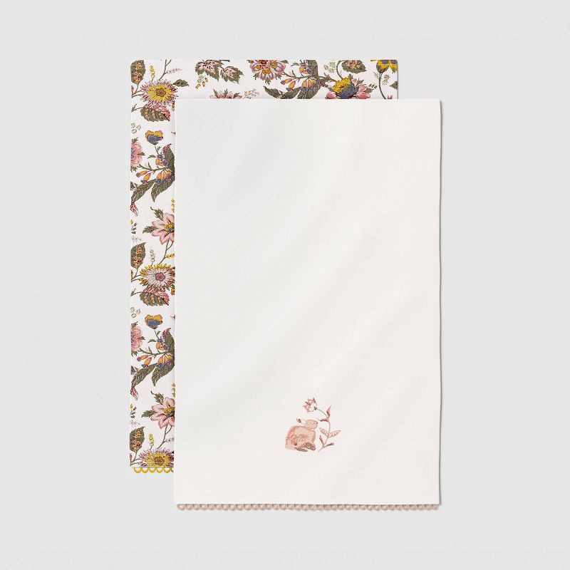 slide 3 of 4, 2pk Easter Floral Kitchen Towels - Threshold™, 2 ct