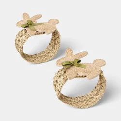 Easter 2pk Woven Bunny Napkin Rings - Threshold™