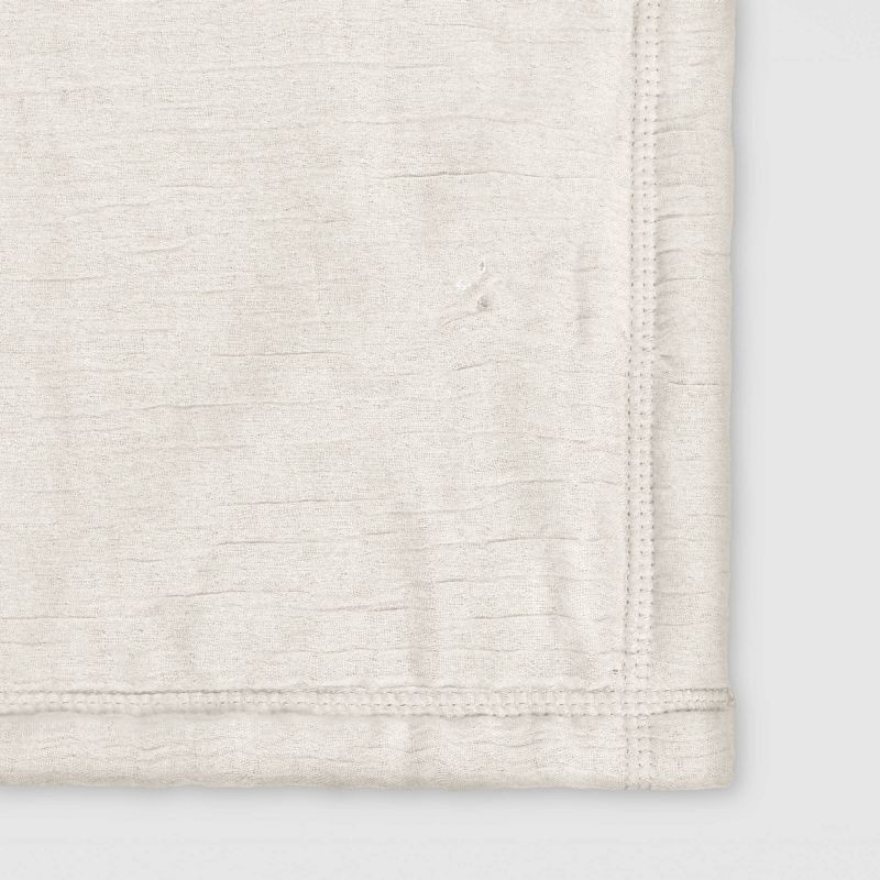 slide 4 of 5, Gauze Throw with Cozy Reverse Cream - Threshold™, 1 ct