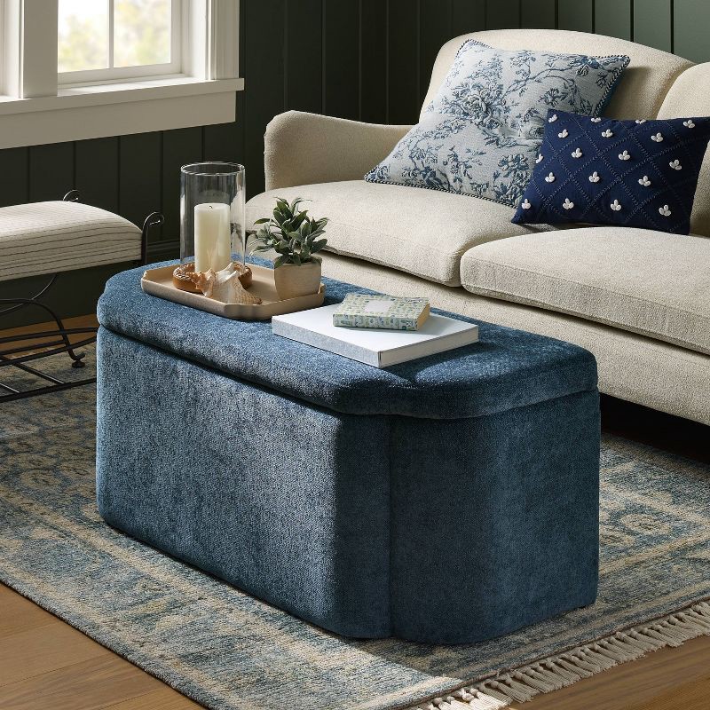 slide 2 of 4, Threshold designed w/Studio McGee Oversized Square Floral Jacquard Pillow Blue - Threshold™ designed with Studio McGee, 1 ct