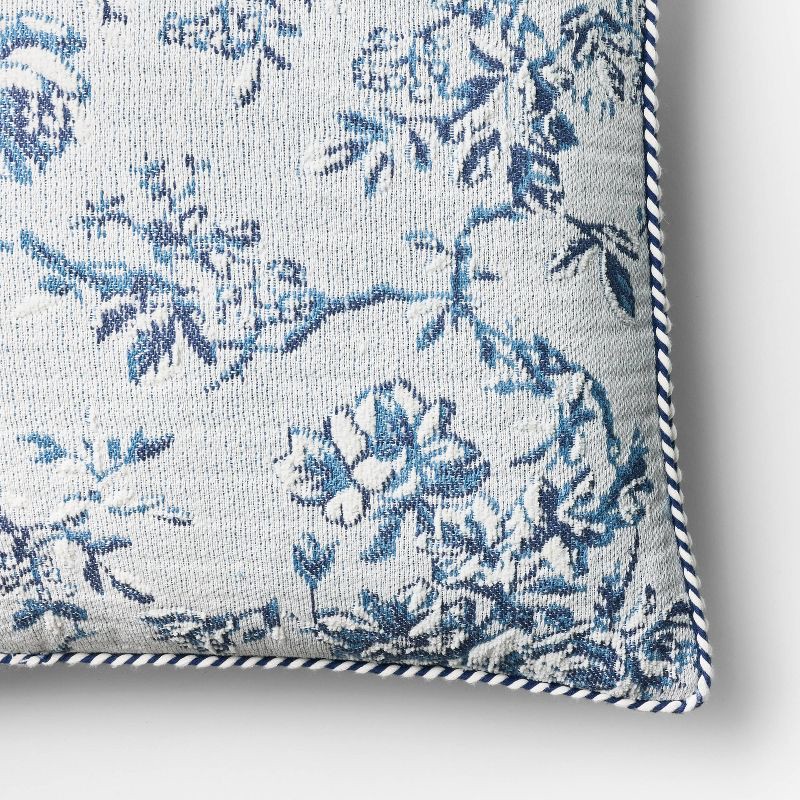 slide 3 of 4, Threshold designed w/Studio McGee Oversized Square Floral Jacquard Pillow Blue - Threshold™ designed with Studio McGee, 1 ct