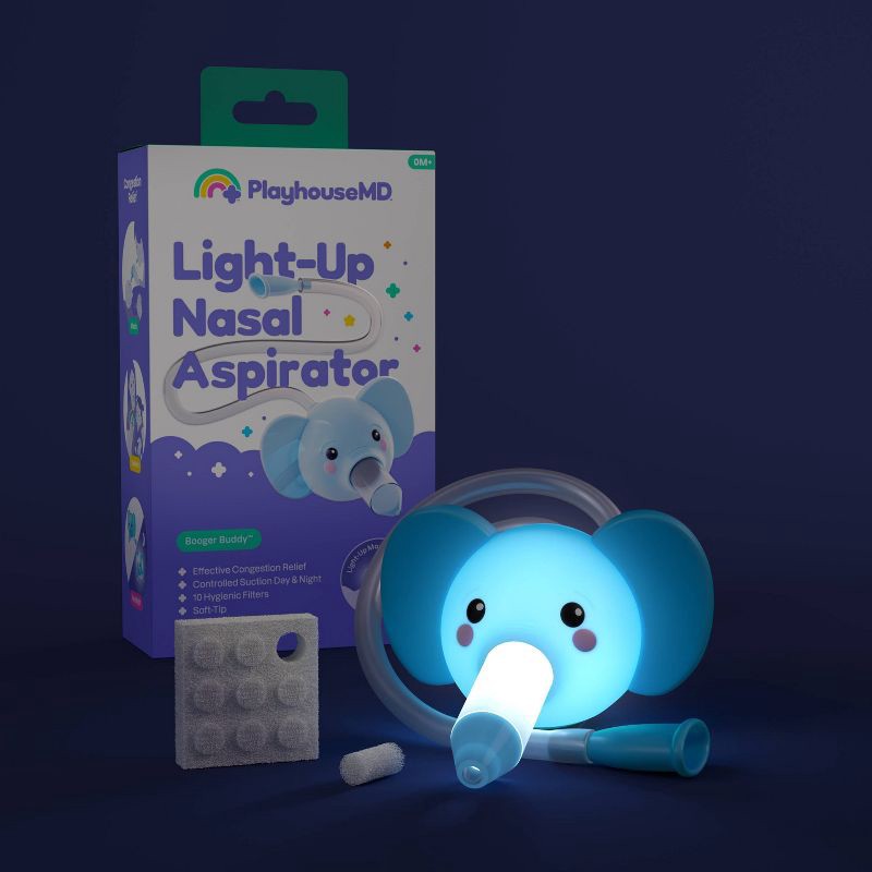 slide 3 of 6, Playhouse MD Light-Up Nasal Aspirator - Elephant Trunk, 1 ct