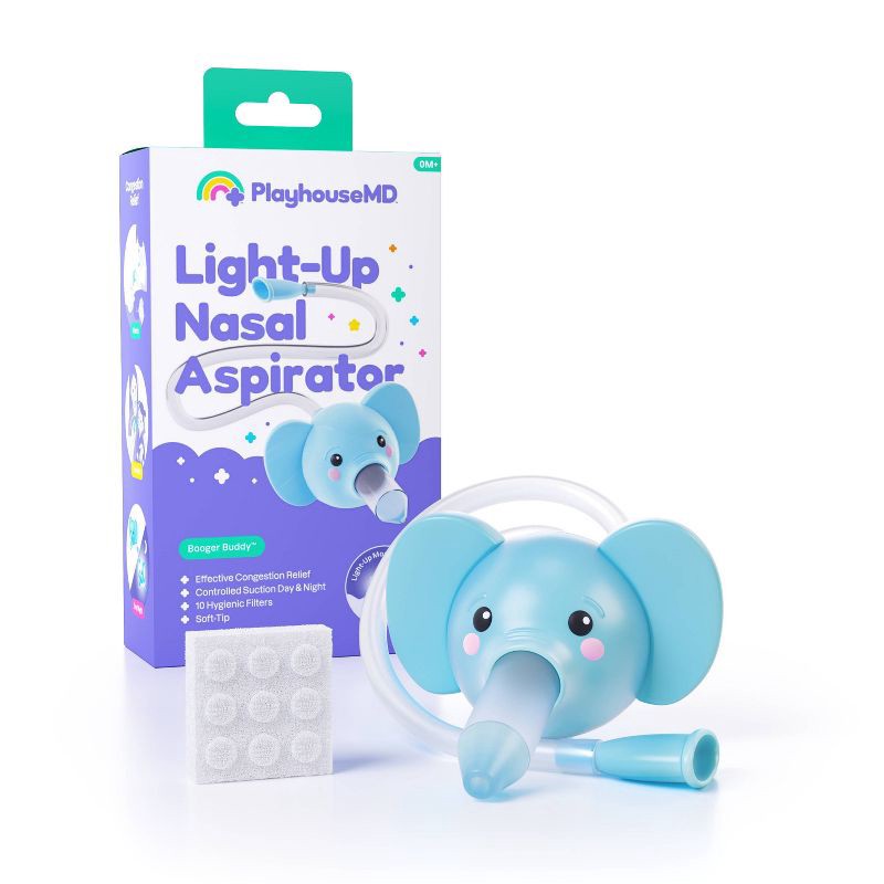 slide 1 of 6, Playhouse MD Light-Up Nasal Aspirator - Elephant Trunk, 1 ct