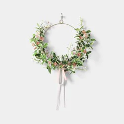 Spring Floral Asymmetrical Wreath - Threshold™