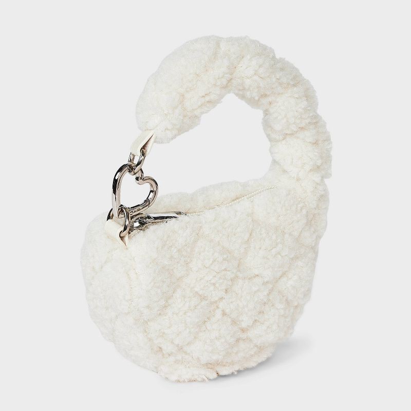 slide 2 of 4, Micro Quilted Pouch Bag Charm - Wild Fable™ Cream, 1 ct
