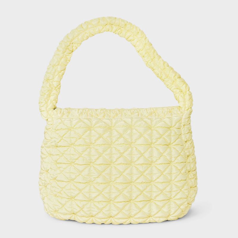 slide 1 of 5, Puffer Hobo Shoulder Bag - Wild Fable™ Yellow, 1 ct