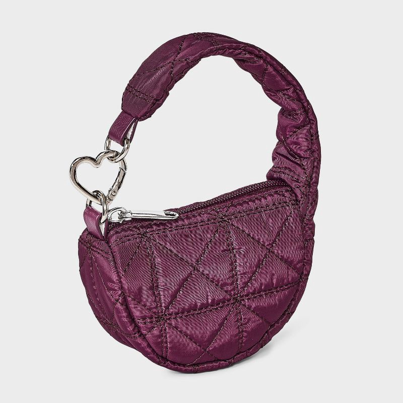 slide 2 of 4, Micro Quilted Pouch Bag Charm - Wild Fable™ Red, 1 ct