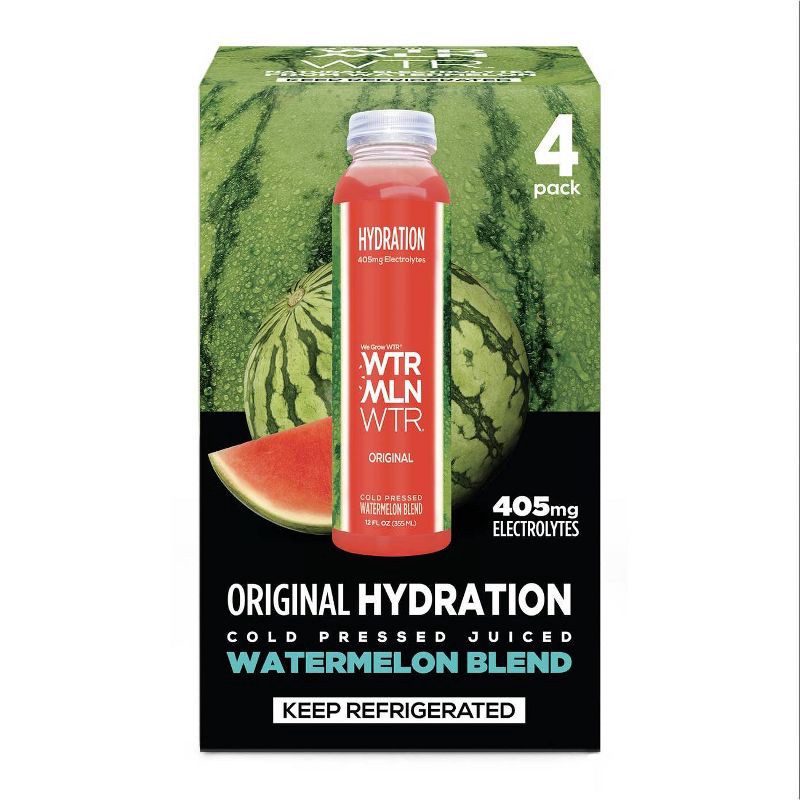 slide 1 of 7, WTRMLN WTR Original Hydration Cold Pressed Watermelon Blend Juice - 48oz/4pk, 48 oz, 4 ct
