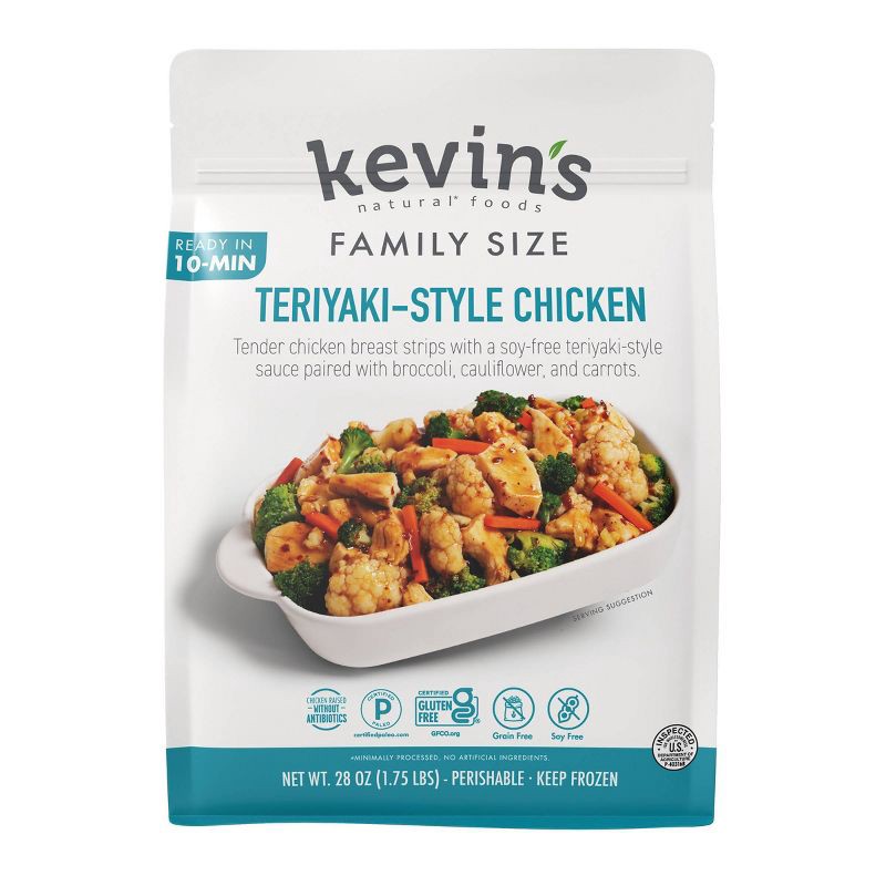slide 1 of 4, kevin's natural foods Frozen Gluten Free Family Size Teriyaki Chicken - 28oz, 28 oz