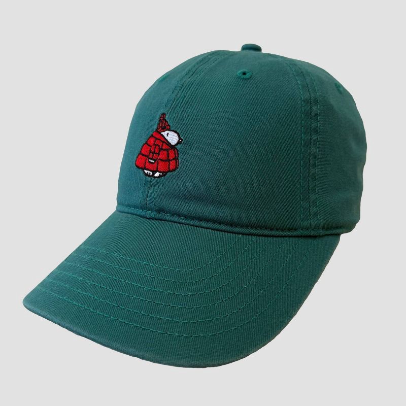 slide 3 of 4, Peanuts Snoopy Puffer Dad Hat - Forest Green, 1 ct