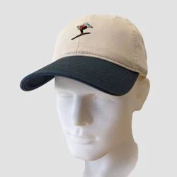 Mighty Fine Skier Dad Hat - Navy Blue/Cream