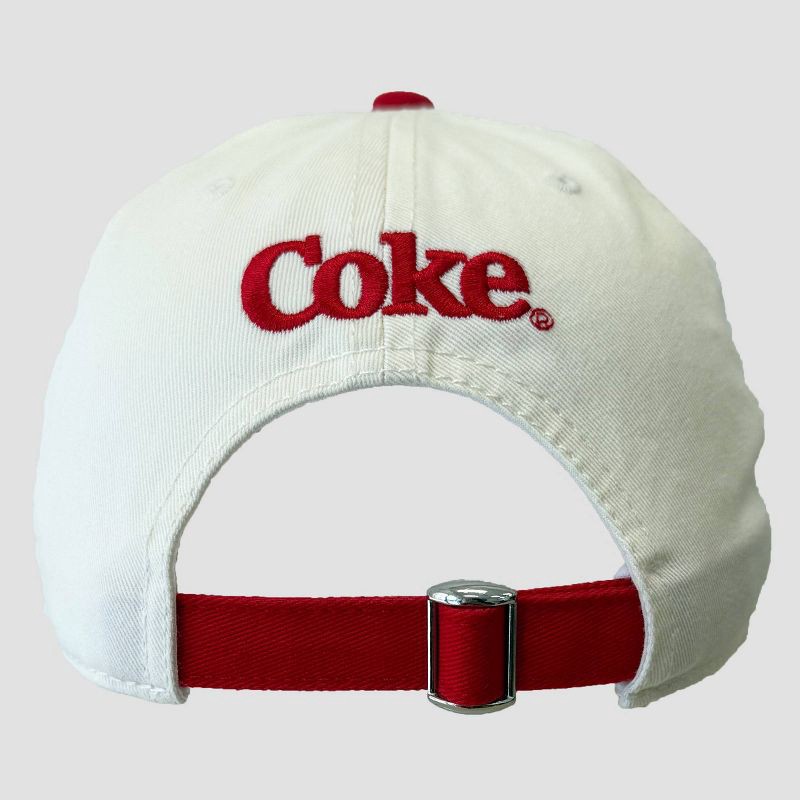 slide 2 of 4, Coca-Cola Coke Bear Dad Hat - Off-White/Red, 1 ct