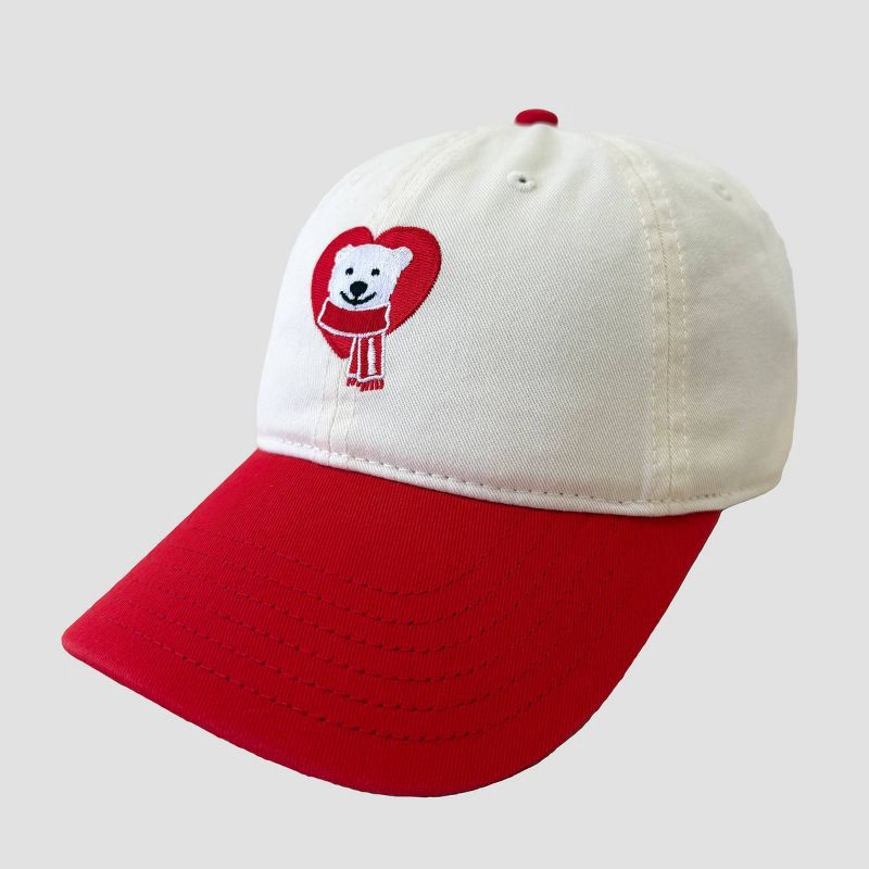 slide 3 of 4, Coca-Cola Coke Bear Dad Hat - Off-White/Red, 1 ct