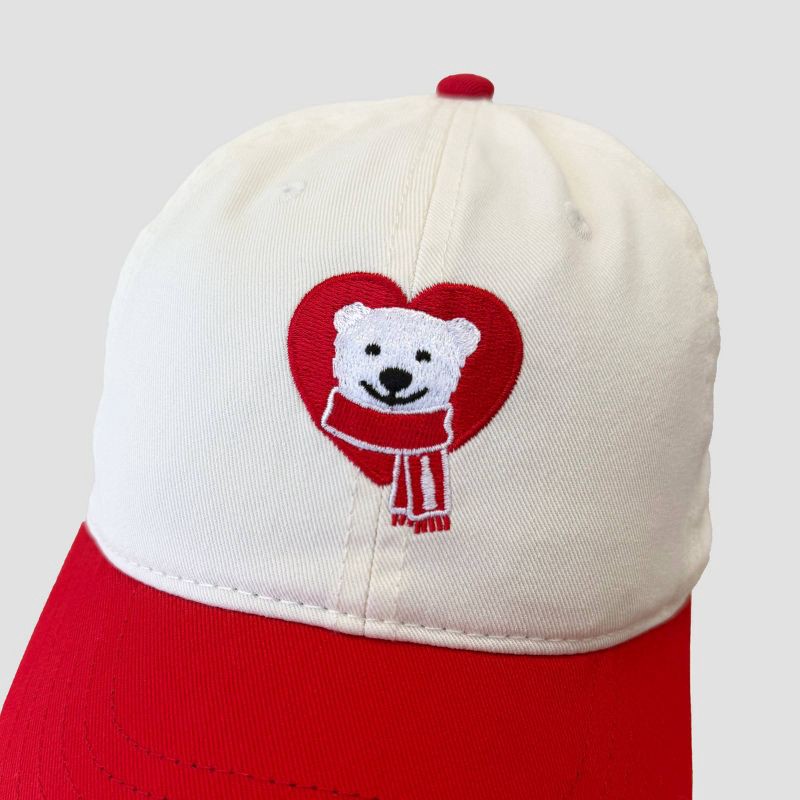 slide 4 of 4, Coca-Cola Coke Bear Dad Hat - Off-White/Red, 1 ct