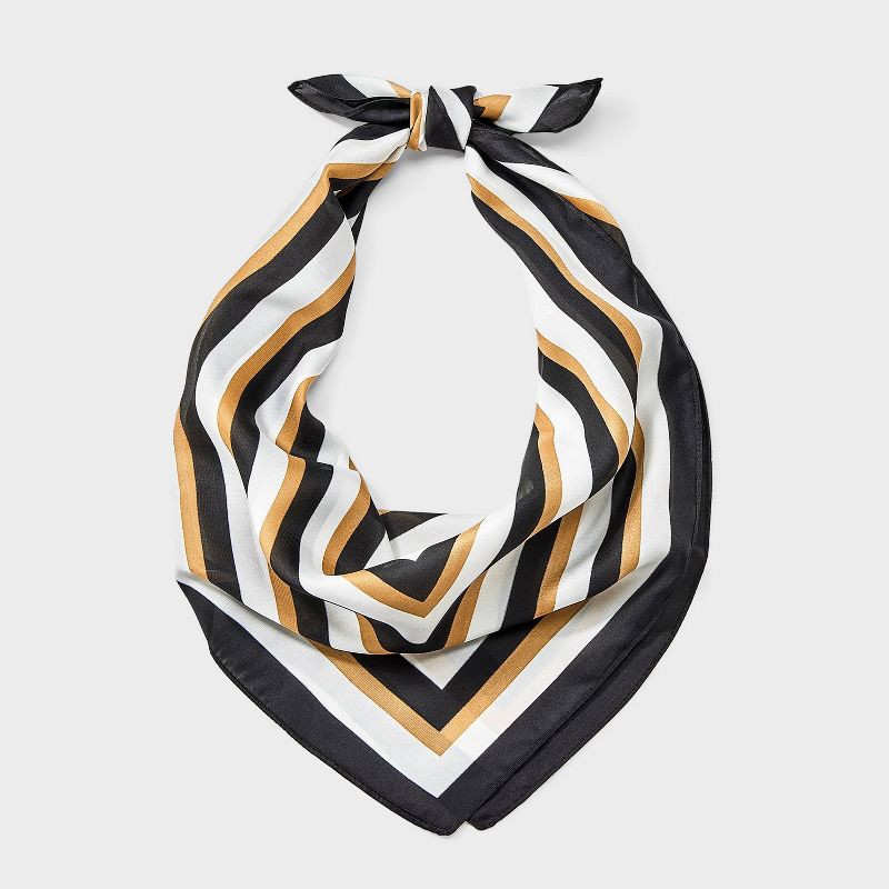 slide 1 of 3, Square Border Printed Scarf - A New Day™ Black/White, 1 ct