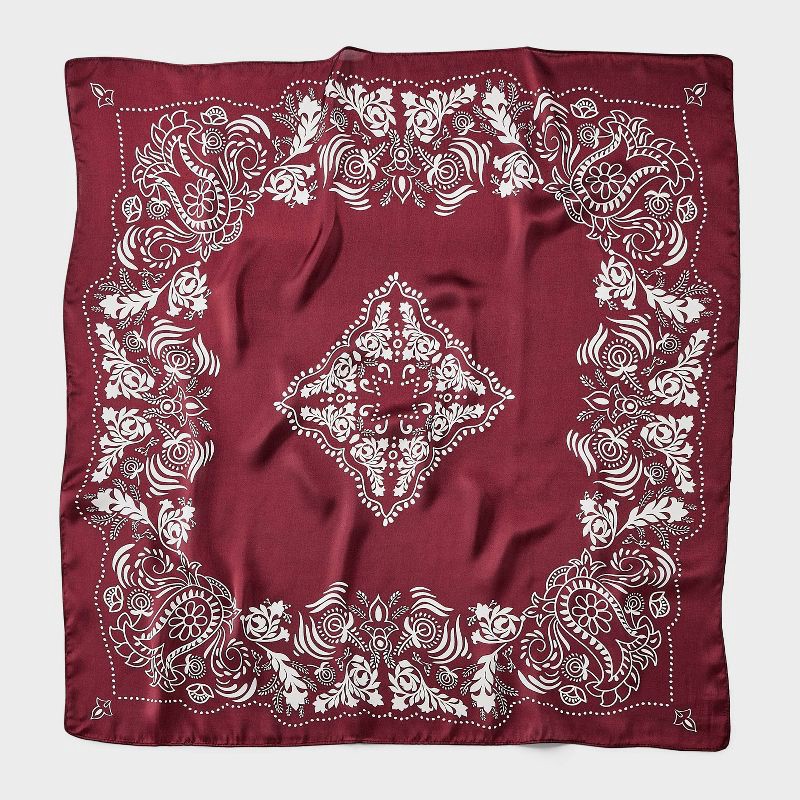 slide 2 of 3, Baroque Printed Scarf - A New Day™ Maroon, 1 ct
