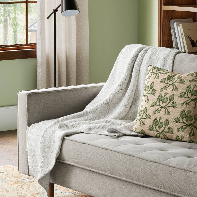 slide 2 of 5, 50"x60" Dimensional Knit Throw Off White - Threshold™, 1 ct