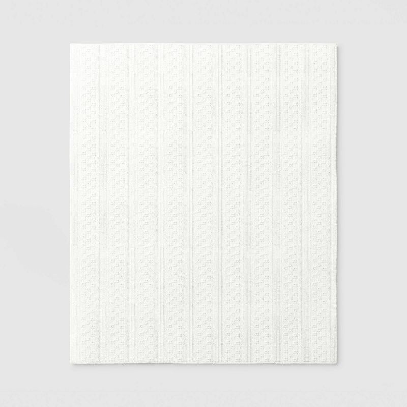 slide 3 of 5, 50"x60" Dimensional Knit Throw Off White - Threshold™, 1 ct