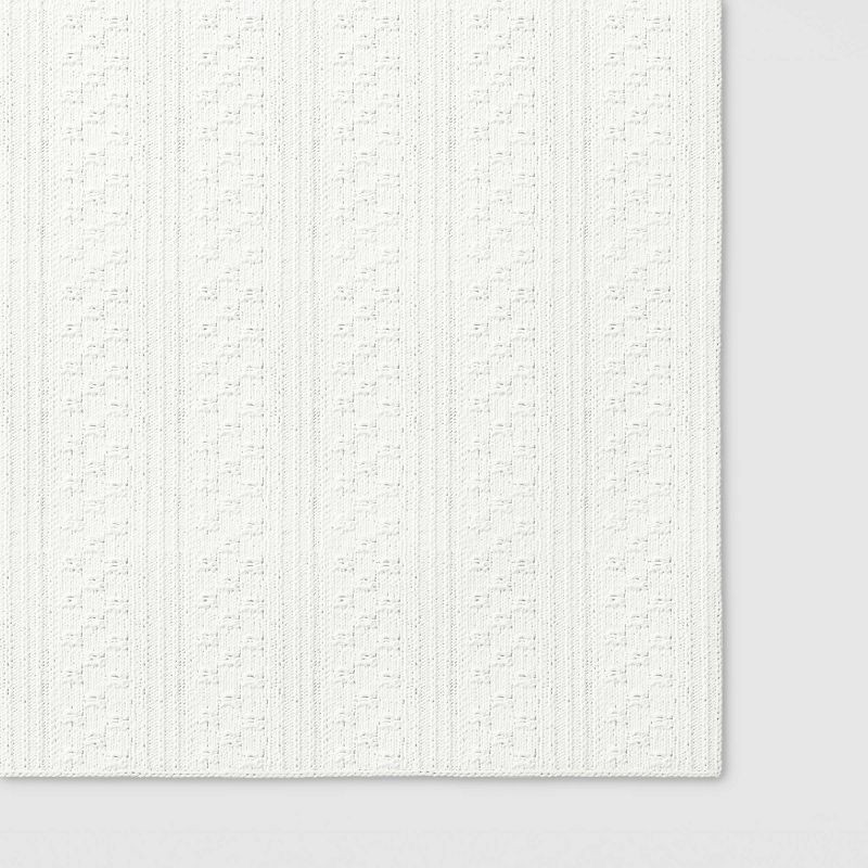 slide 4 of 5, 50"x60" Dimensional Knit Throw Off White - Threshold™, 1 ct