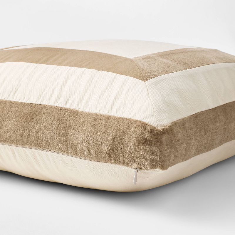slide 4 of 4, Threshold designed w/Studio McGee 22" Velvet Border Pillow Taupe - Threshold™ designed with Studio McGee, 1 ct