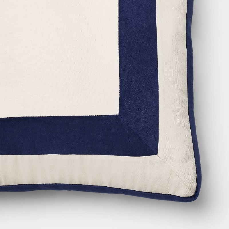 slide 3 of 4, Threshold designed w/Studio McGee 22" Velvet Border Pillow Navy - Threshold™ designed with Studio McGee, 1 ct