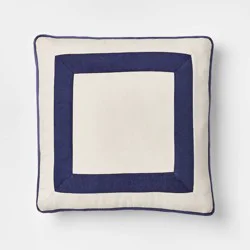 Threshold designed w/Studio McGee 22" Velvet Border Pillow Navy - Threshold™ designed with Studio McGee