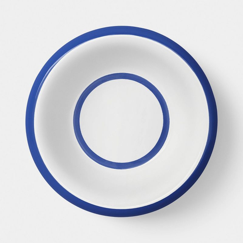 slide 3 of 3, 800ml Stoneware Round Rim Pasta Bowl Blue/White - Room Essentials™, 800 ml