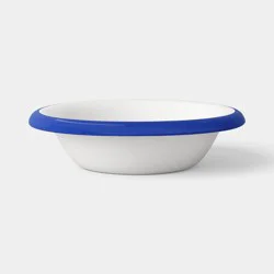 800ml Stoneware Round Rim Pasta Bowl Blue/White - Room Essentials™