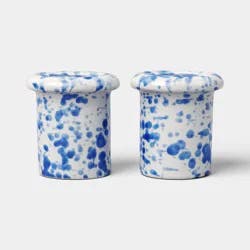 Stoneware Salt and Pepper Shaker Set Blue Splatter - Room Essentials™