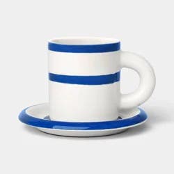 2.4oz Stoneware Stoneware Espresso Cup with Saucer - Room Essentials™