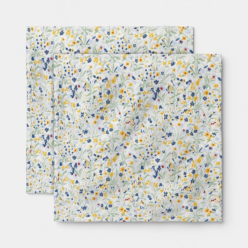 slide 3 of 4, 2pk Cotton Multi Floral Dinner Napkins - Room Essentials™, 2 ct