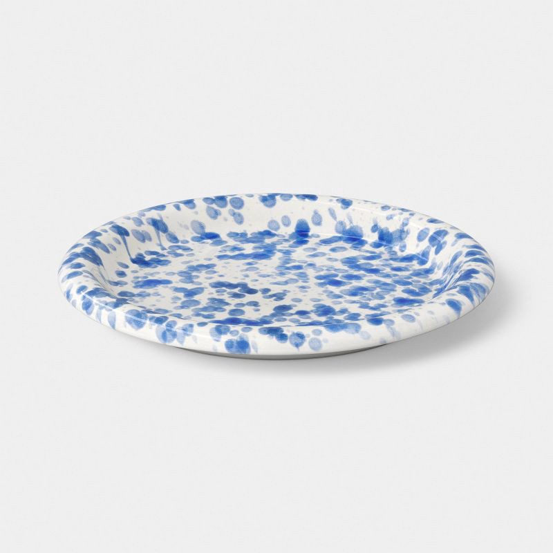 slide 3 of 3, 8.5" Stoneware Round Rim Salad Plate Blue Splatter - Room Essentials™, 1 ct