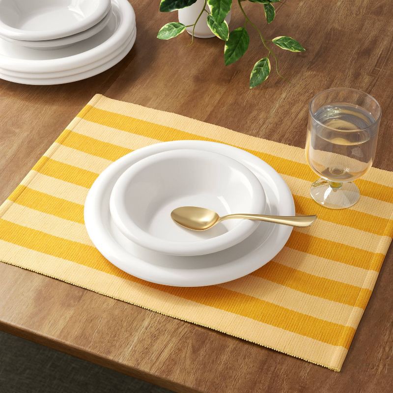 slide 2 of 3, 10.5" Stoneware Round Rim Dinner Plate White - Room Essentials™, 1 ct