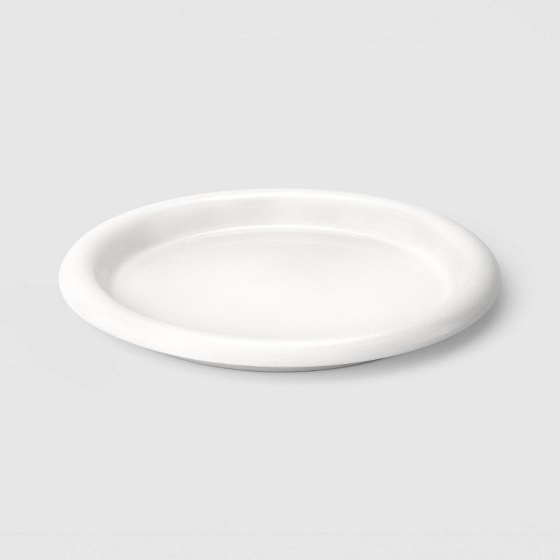 slide 3 of 3, 10.5" Stoneware Round Rim Dinner Plate White - Room Essentials™, 1 ct