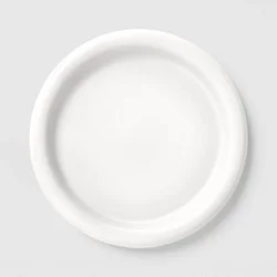 10.5" Stoneware Round Rim Dinner Plate White - Room Essentials™