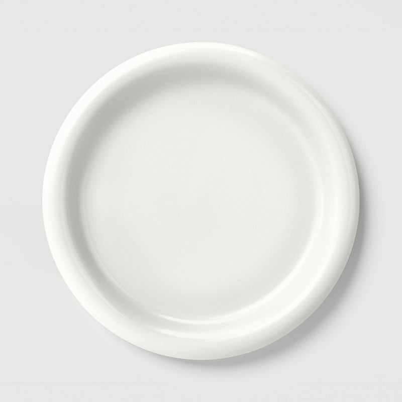 slide 1 of 3, 8.5" Stoneware Round Rim Salad Plate Cream - Room Essentials™, 1 ct