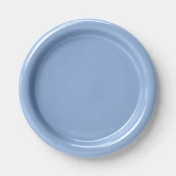 10.5" Stoneware Round Rim Dinner Plate Blue - Room Essentials™