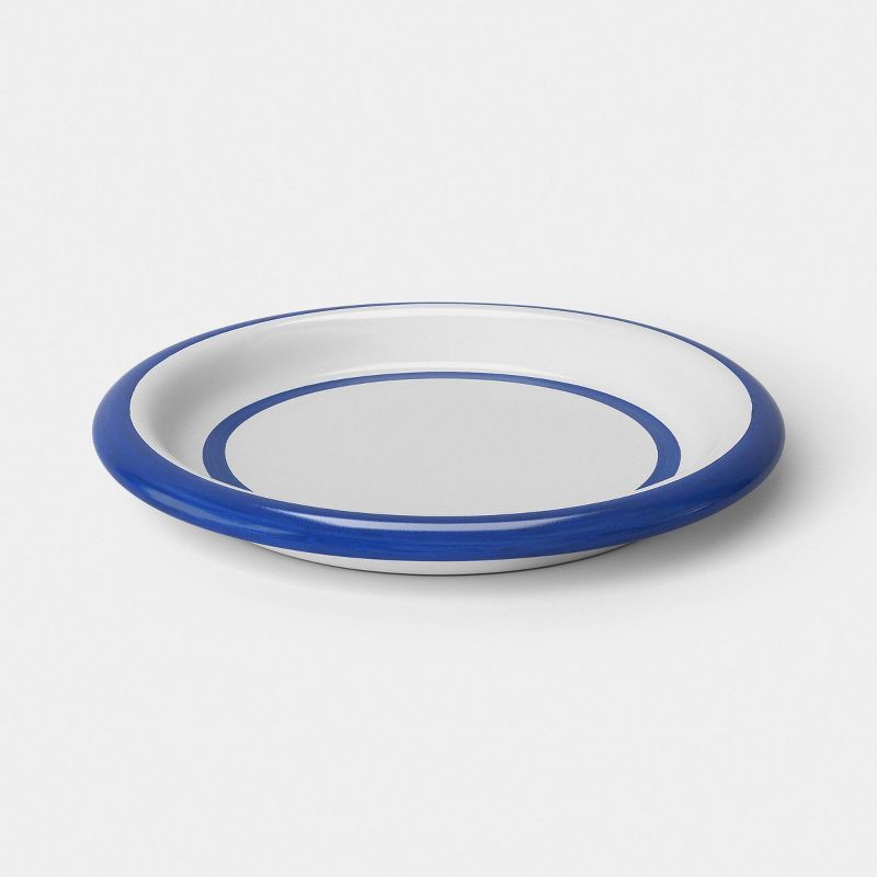 slide 3 of 3, 8.625" Stoneware Round Rim Salad Plate Blue Striped - Room Essentials™, 1 ct