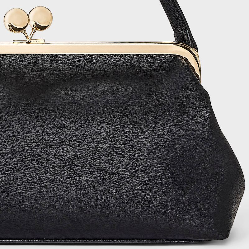 slide 5 of 6, Kiss Lock Clutch Bag - A New Day™ Black, 1 ct