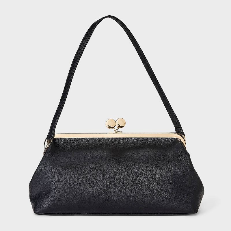 slide 1 of 6, Kiss Lock Clutch Bag - A New Day™ Black, 1 ct