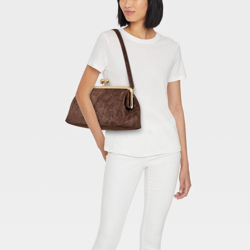 slide 2 of 6, Kiss Lock Clutch Bag - A New Day™ Brown, 1 ct