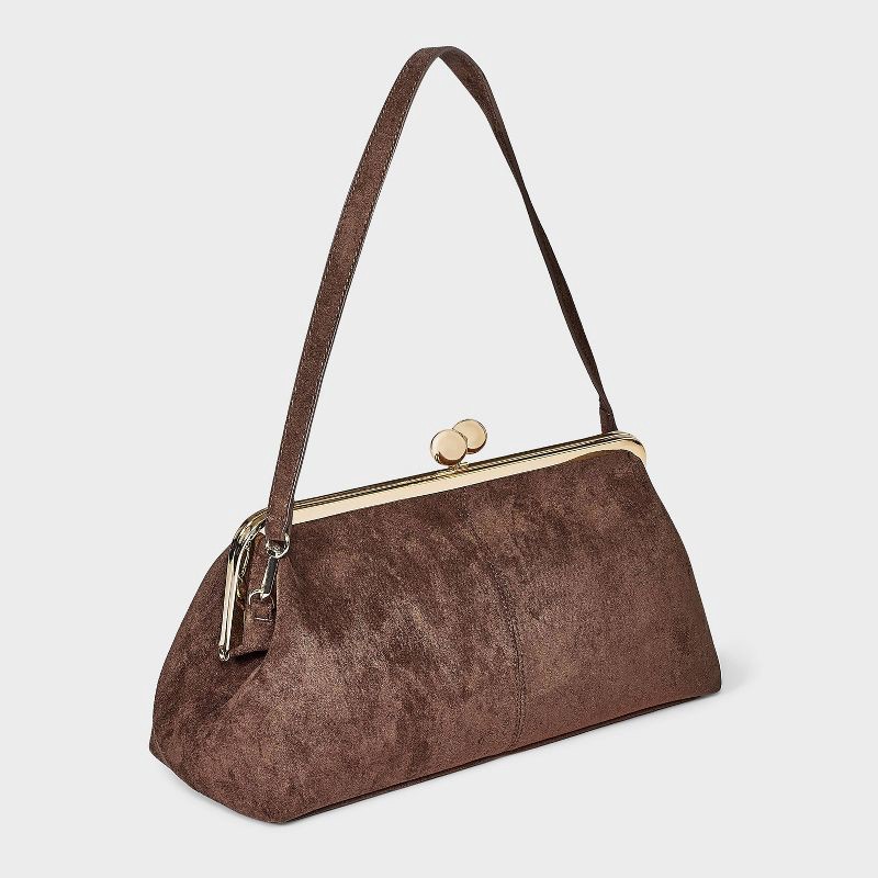 slide 3 of 6, Kiss Lock Clutch Bag - A New Day™ Brown, 1 ct
