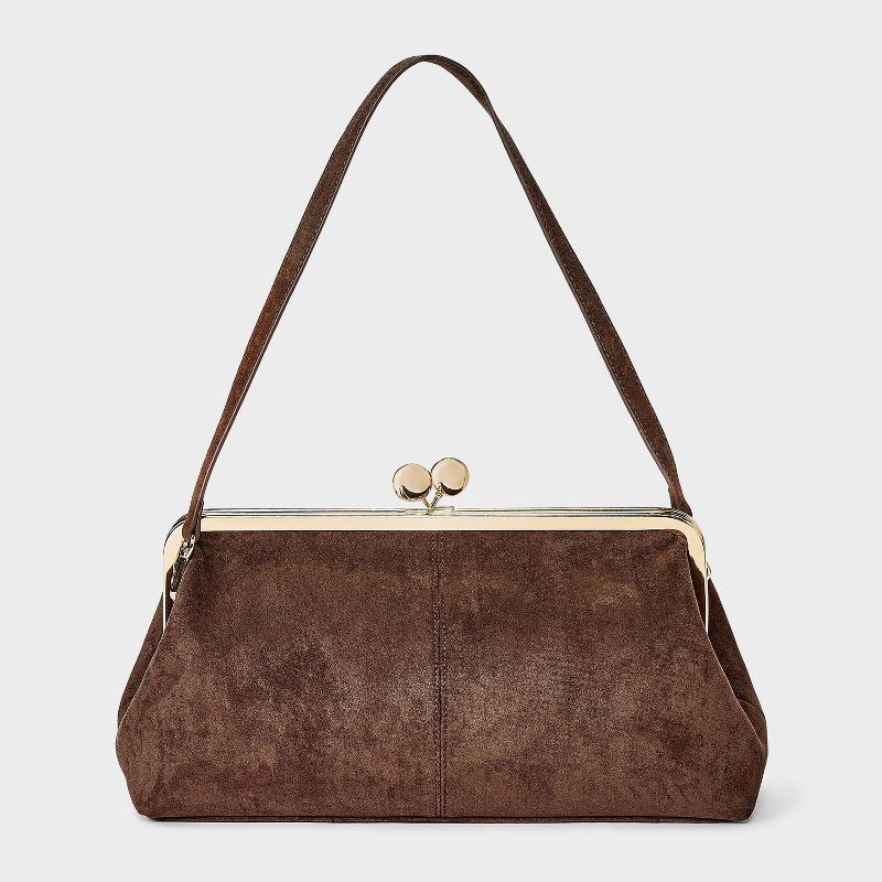 slide 1 of 6, Kiss Lock Clutch Bag - A New Day™ Brown, 1 ct