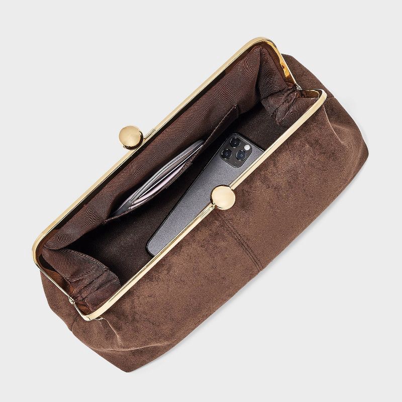 slide 4 of 6, Kiss Lock Clutch Bag - A New Day™ Brown, 1 ct