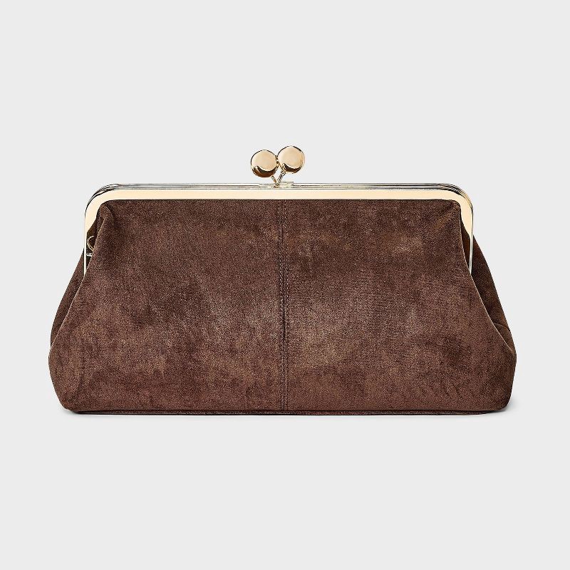 slide 6 of 6, Kiss Lock Clutch Bag - A New Day™ Brown, 1 ct