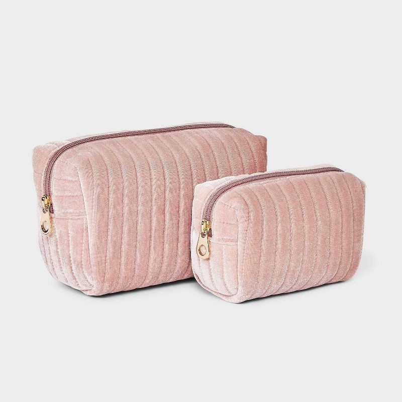 slide 2 of 6, Cosmetic Pouch 2pc Set - Universal Thread™ Pink, 2 ct