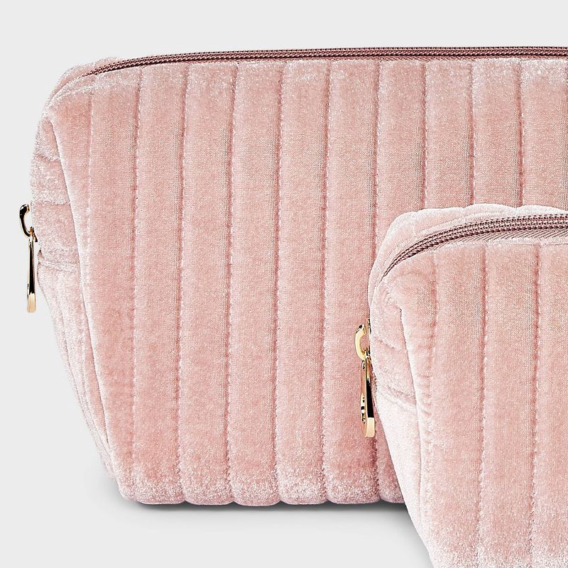 slide 4 of 6, Cosmetic Pouch 2pc Set - Universal Thread™ Pink, 2 ct